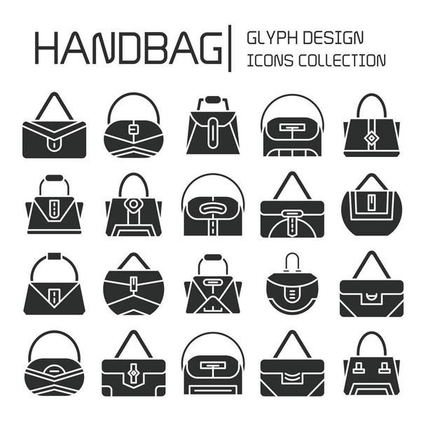 diseño de glifo de iconos de bolso y bolsa
 - Vector, imagen