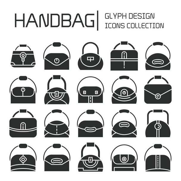 kabelka a pouzdro ikony glyf design - Vektor, obrázek