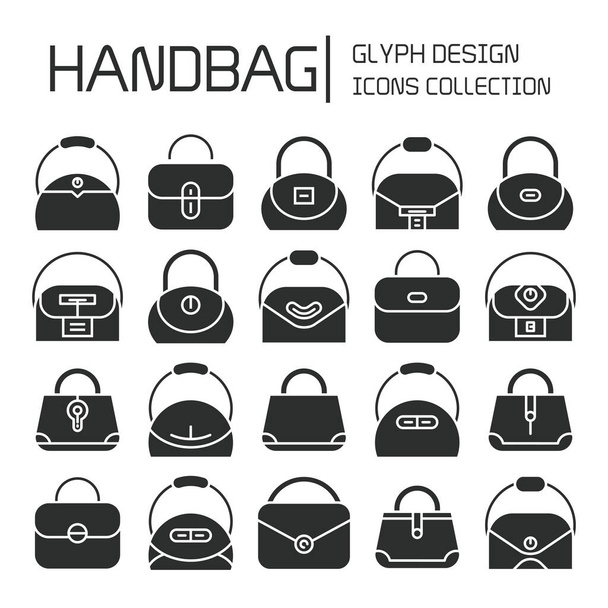 sac à main et pochette icônes design glyphe
 - Vecteur, image