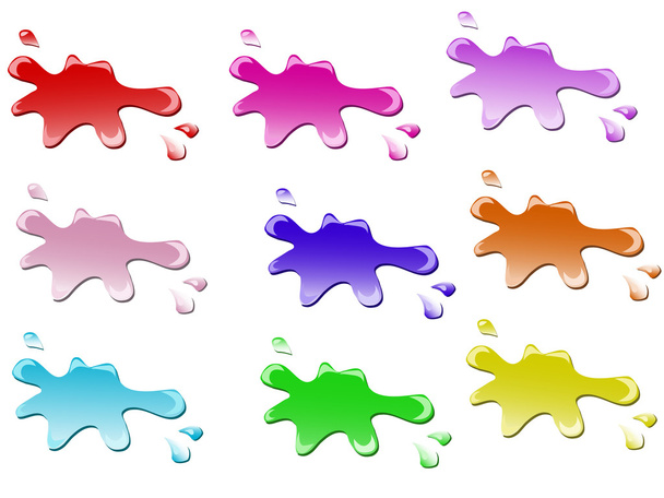 Colourful splashes - Vector, Image