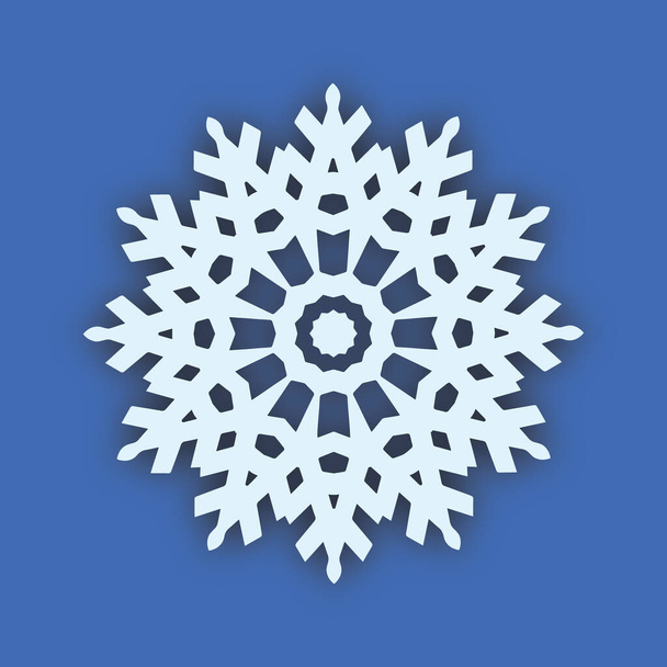 silueta de copo de nieve aislada sobre fondo blanco
 - Vector, Imagen