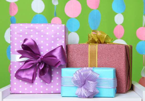 Beautiful presents on table on bright background - Foto, immagini