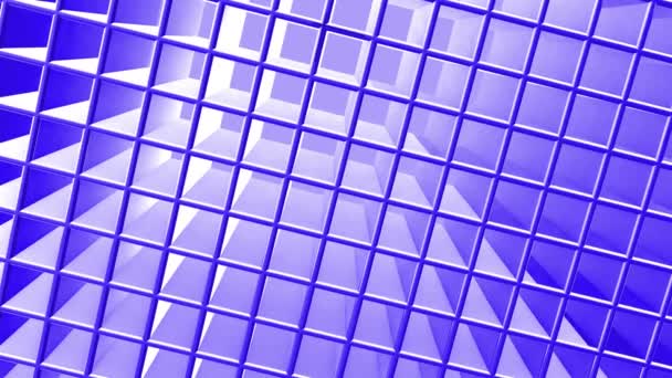 Komputerowo generowany klip wideo objętościowy renderować abstrakcyjny obraz ruchomy z kwadratowych komórek w kolorze niebieskim - Materiał filmowy, wideo