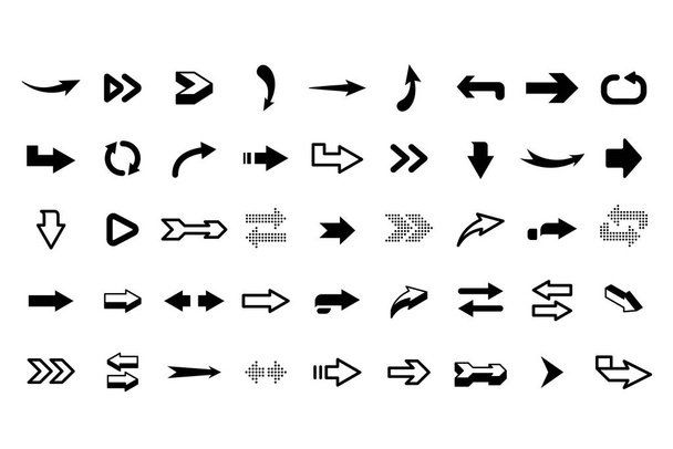 Graphic arrows. Modern interface graphic icons, arrowhead collection and direction pointers isolated vector design elements - Vector, Image