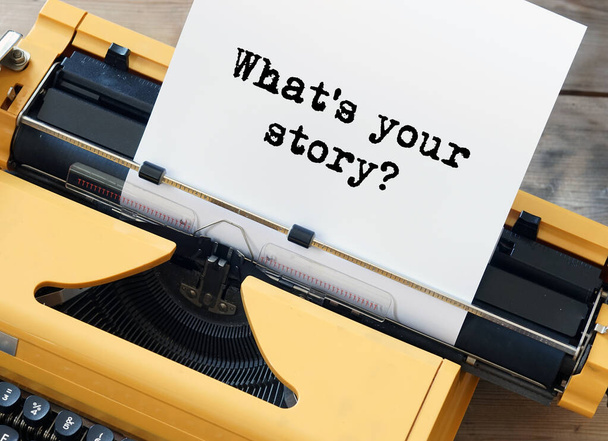 ¿Cuál es tu historia? en la máquina de gritar amarillo  - Foto, Imagen