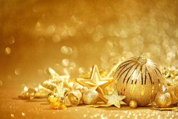Golden Christmas background - Photo, Image
