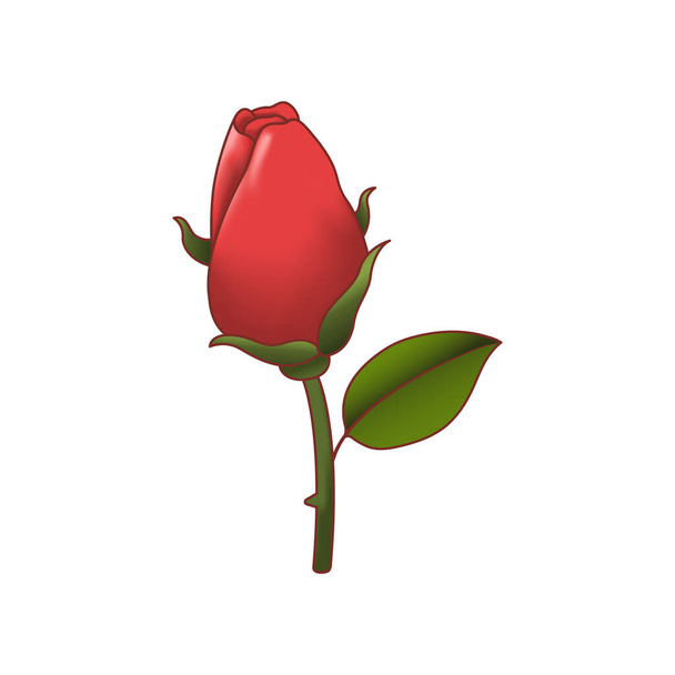 Red rose isolated. Vector illustration - ベクター画像