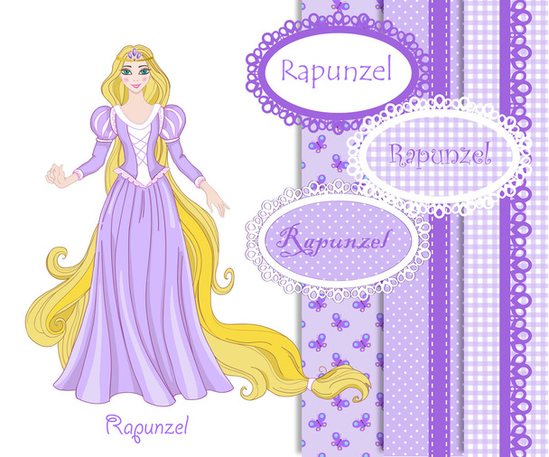 Beautiful princess Rapunzel - Vector, Image