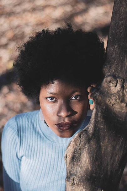 portrait afro girl black african beautiful woman - Foto, Imagen