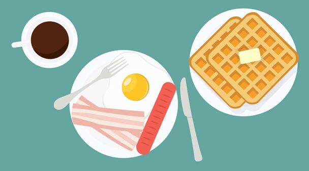 Vector Illustration of a Breakfast - ベクター画像
