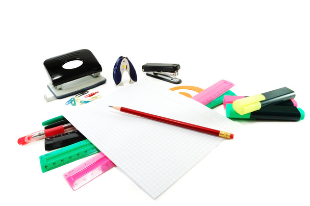 Office supplies in a pile - Photo, Image