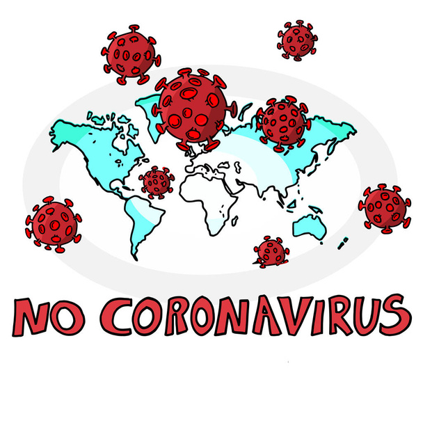 Kína megküzd a Coronavirus járvánnyal. Coronavirus 2019-nc0v járvány, utazási figyelmeztetés koncepció. A vírus megtámadja a légutakat, világméretű egészségügyi kockázatot jelent. - Vektor, kép