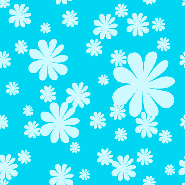 Vector romantic pattern background with daisies in a flat style. Seamless pattern of daisies on a colored background - Vetor, Imagem