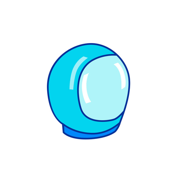 Vector drawing  space helmet, from a spacesuit to spacewalk on a white isolated background. Style is flat, sticker, print on fabric. - Wektor, obraz