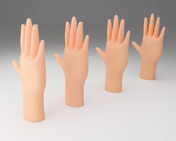 3D μοντέλα χεριών για φόντο, 3d απόδοση - Φωτογραφία, εικόνα