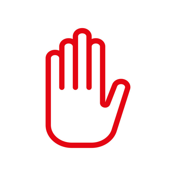 Zastavit ruční vektor. Lidská silueta ruční ilustrace symbol izolovaný na bílém pozadí. - Vektor, obrázek