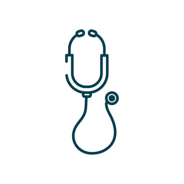 stethoscope tool icon, line style - Vector, Image