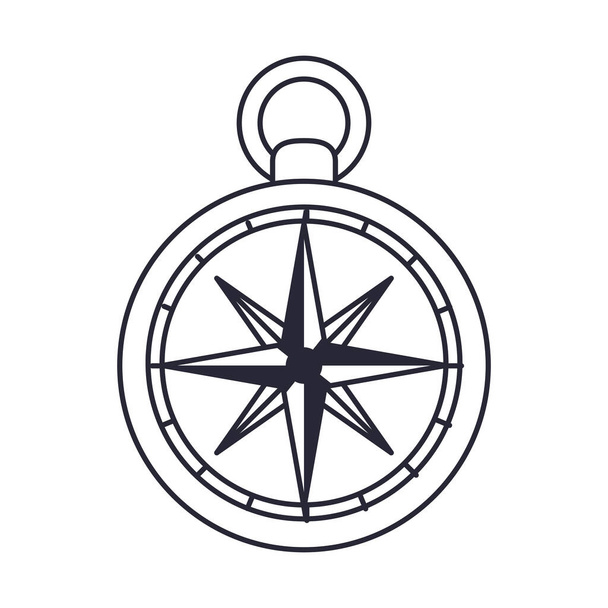 compass guide retro device icon - Vector, afbeelding