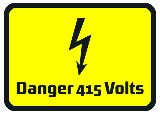 Предупреждающие знаки опасности для 415 вольт
 - Вектор,изображение