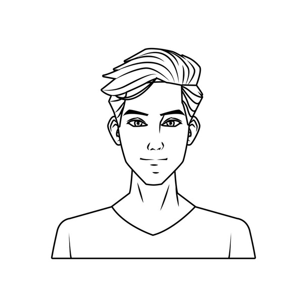 νεαρός άνδρας είδωλο χαρακτήρα avatar - Διάνυσμα, εικόνα