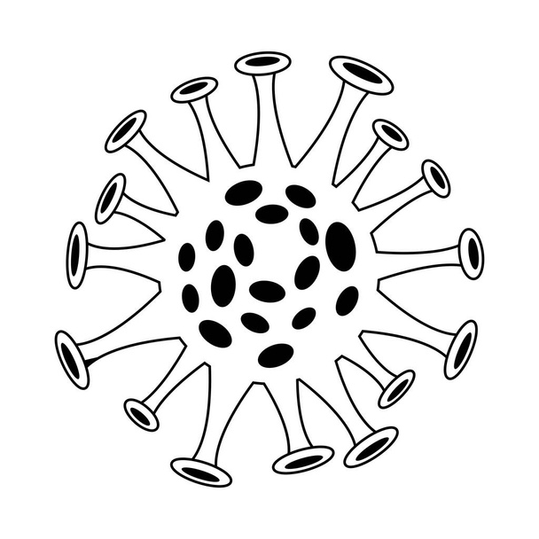 Corona virüsü parçacık izole simgesi - Vektör, Görsel