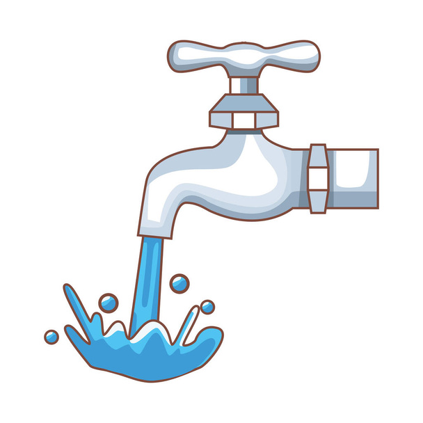 robinet d'eau robinet icône isolée - Vecteur, image