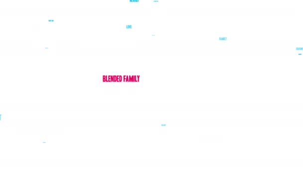 Blended Family word cloud on a white background. - Footage, Video