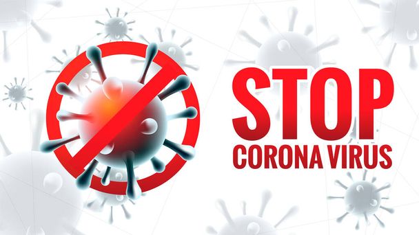 Stop CORONA VIRUS Outbreak Wallpaper Background - Vector, Image