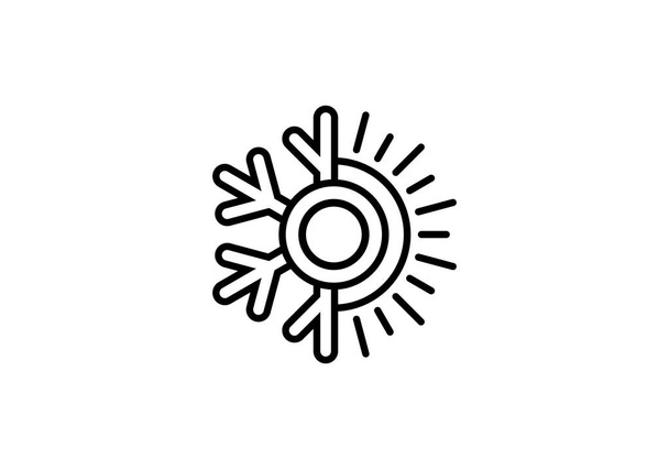 エアコンのロゴ記号、ホット&コールドシンボル - ベクター画像