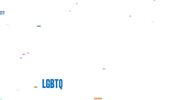 LGBTQ σύννεφο λέξη σε λευκό φόντο. - Πλάνα, βίντεο