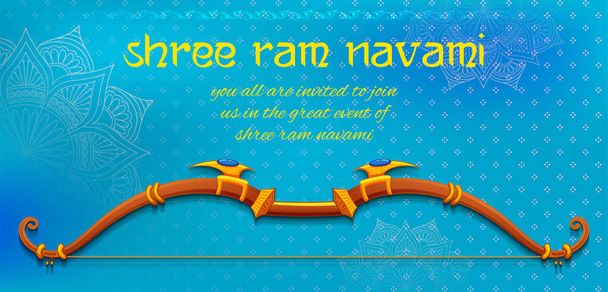 インドの宗教的な休日のためのShree Ram Navamiお祝いの背景 - ベクター画像