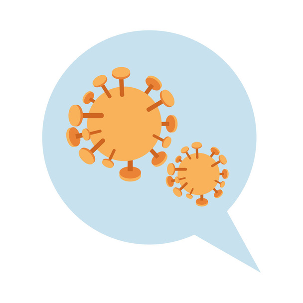 コロナウイルスによる音声バブル - ベクター画像