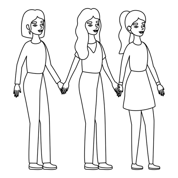 Ženy drží za ruce vektorový design - Vektor, obrázek