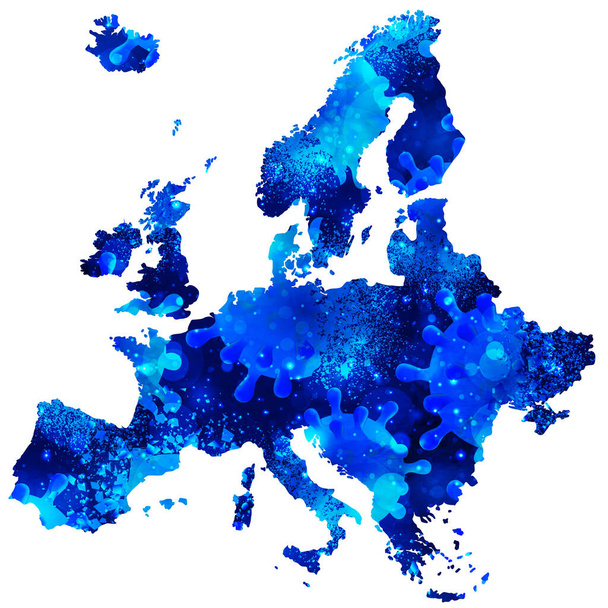 Europa Coronavirus stößt Ikone ab - Vektor, Bild