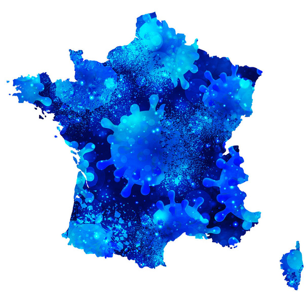 Frankreich Coronavirus stößt Ikone ab - Vektor, Bild