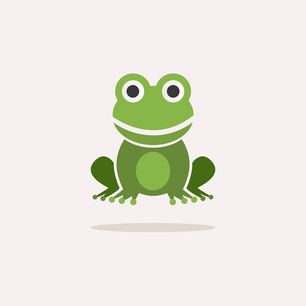 Frog. Color icon with shadow. Animal vector illustration - Vector, Image