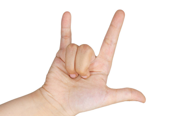 hand gesture a symbol of fate, rock - Φωτογραφία, εικόνα