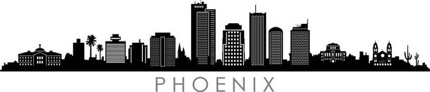 PHOENIX City Arizona Skyline Siluet Şehir Vektörü - Vektör, Görsel