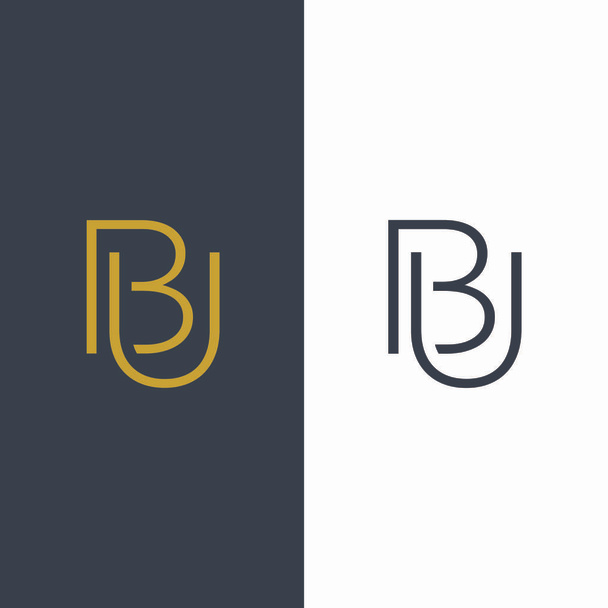 İlk harf BU Harf Basit Logo Tasarımı Şablonu. - Vektör, Görsel
