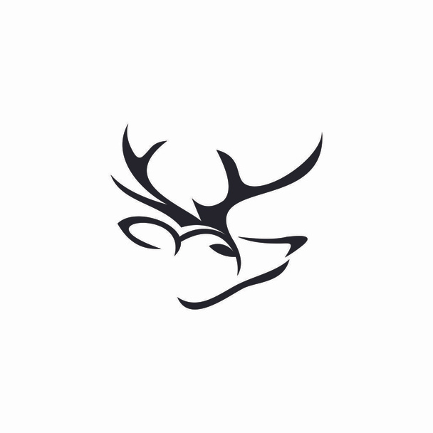 鹿の頭のロゴデザイングラフィックテンプレート - ベクター画像