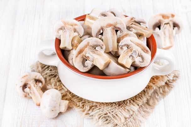 Mushrooms in a ceramic bowl - Photo, Image