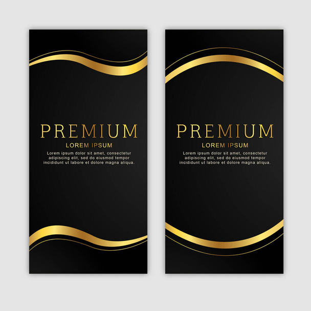 Premium Golden Vertical Banner Set - Vektor, Bild