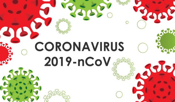 Sign caution coronavirus.Stop coronavirus 2019-nCoV. Coronavirus outbreak. Coronavirus danger and public health risk disease and flu outbreak.Pandemic medical concept with dangerous cells.illustration - Vektör, Görsel