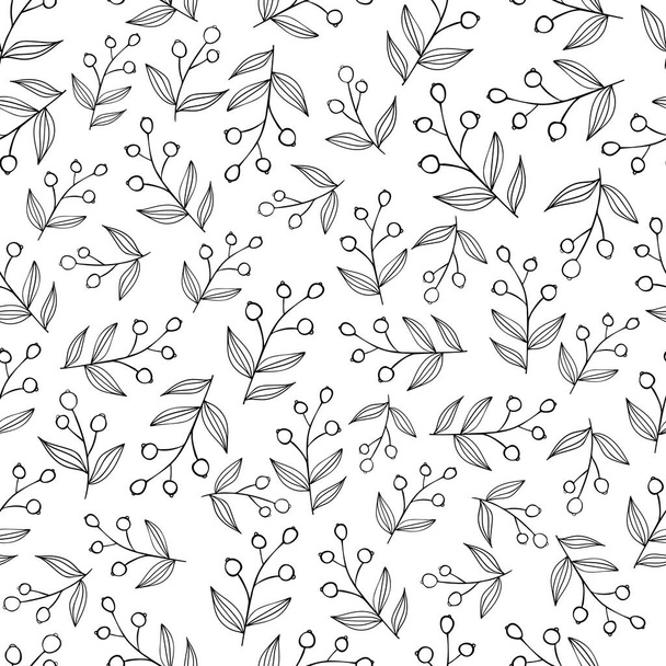 Decorative stylized leaves. Seamless floral pattern. - Vektor, Bild