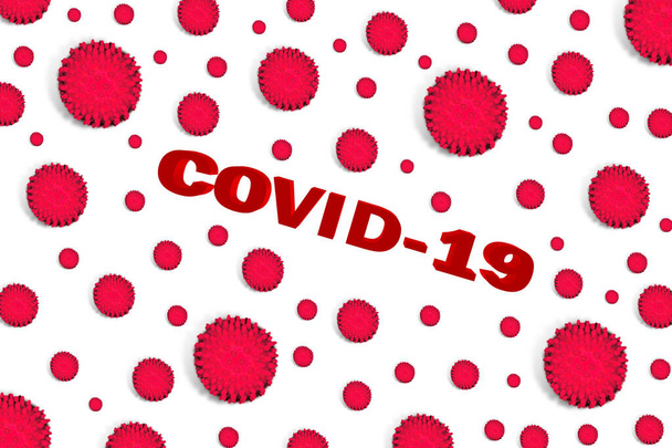 merkintä COVID-19, jossa on koronavirusmikrobeja valoisalla taustalla
 - Valokuva, kuva