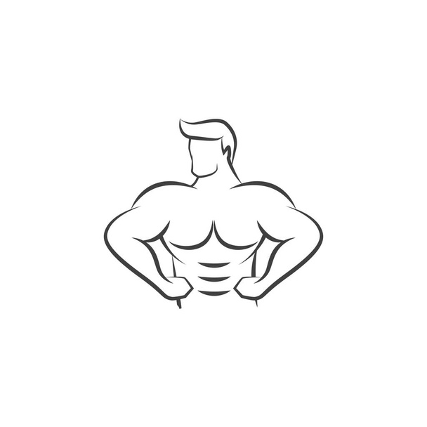 Векторный объект и иконки для спортивной этикетки, значка спортзала, дизайна логотипа фитнеса - Вектор,изображение