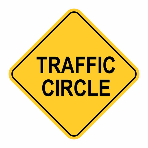 Das Verkehrszeichen des Kreisverkehrs auf weißem Hintergrund - Vektor, Bild