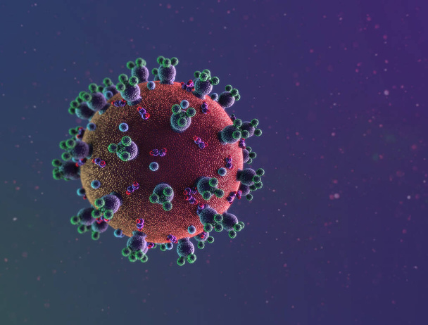 Ковид 19 коронавируса 3d рендеринг
 - Фото, изображение