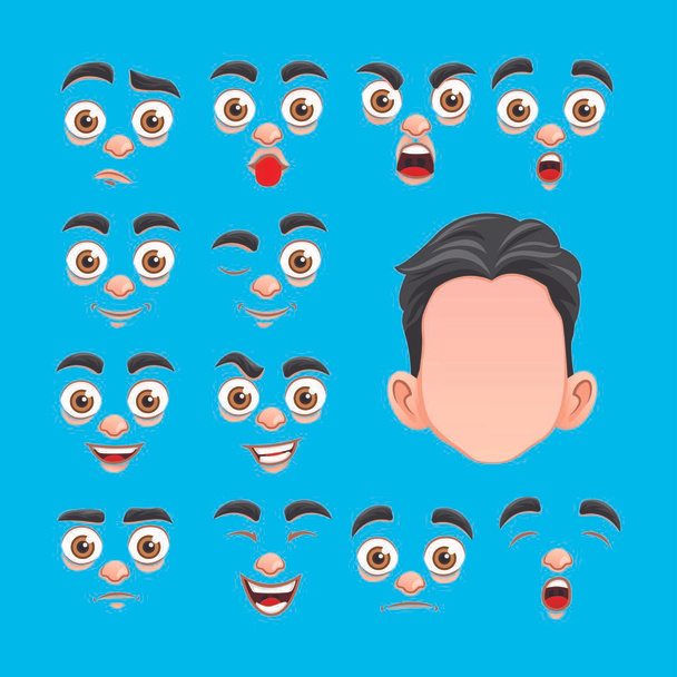 Hombre sin rostro con emociones Vector Ilustración
 - Vector, Imagen