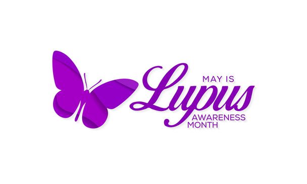 Lupus eritematosus farkındalık ayının her yıl Mayıs ayında gözlemlenen temasına ilişkin vektör illüstrasyonu.  - Vektör, Görsel